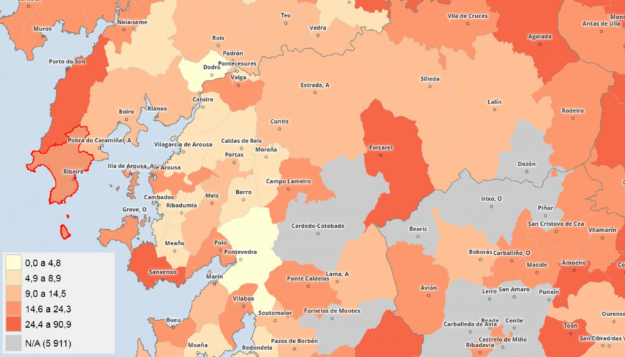 Las segundas residencias representan ya el 13% de todas las viviendas de la Ría