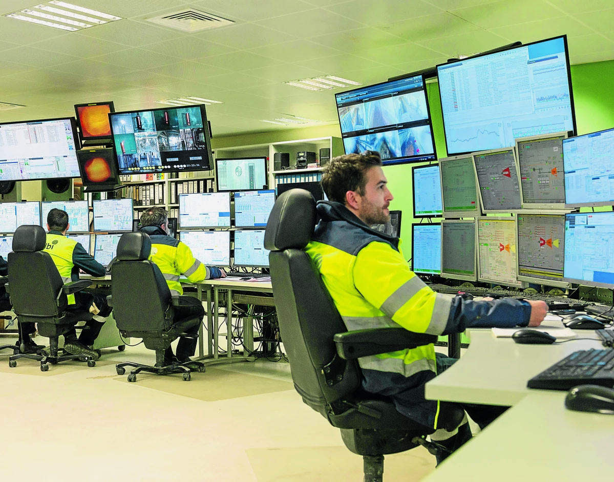 Centro de control de Celbi, una de las plantas de Altri en Portugal