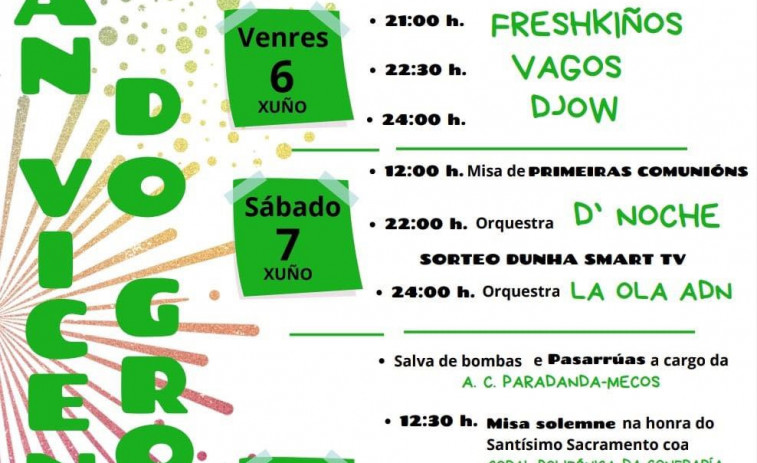 San Vicente do Grove anuncia el cartel de las Festas do Santísimo Sacramento del verano 2025