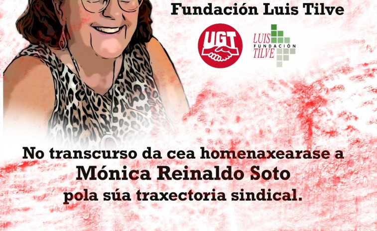 UGT rinde homenaje a  la profesora  y delegada de Vilagarcía Mónica Reinaldo