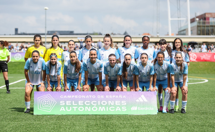 Galicia Sub 14, con cuatro arousanas, cae en la semifinal de fase oro ante País Vasco
