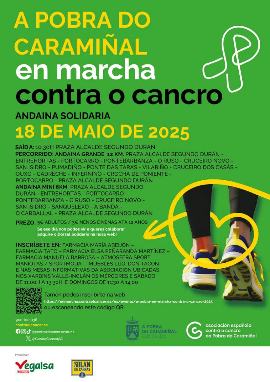 A Pobra marchará contra el cáncer en una andaina popular el próximo 18 de mayo