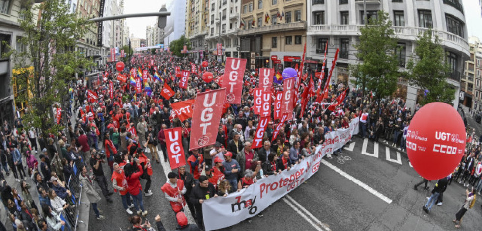 Los sindicatos claman en el Primero de Mayo por la reducción de jornada