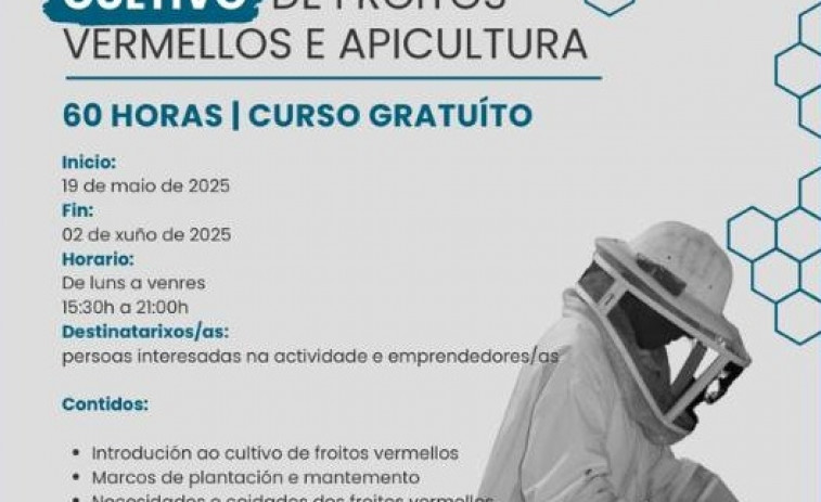 Rianxo ofrece un curso gratuito de dos semanas sobre el cultivo de frutos rojos y la apicultura