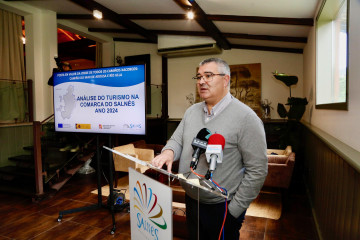 El presidente de la Mancomunidade, David Castro, en un acto de prensa  M.f.