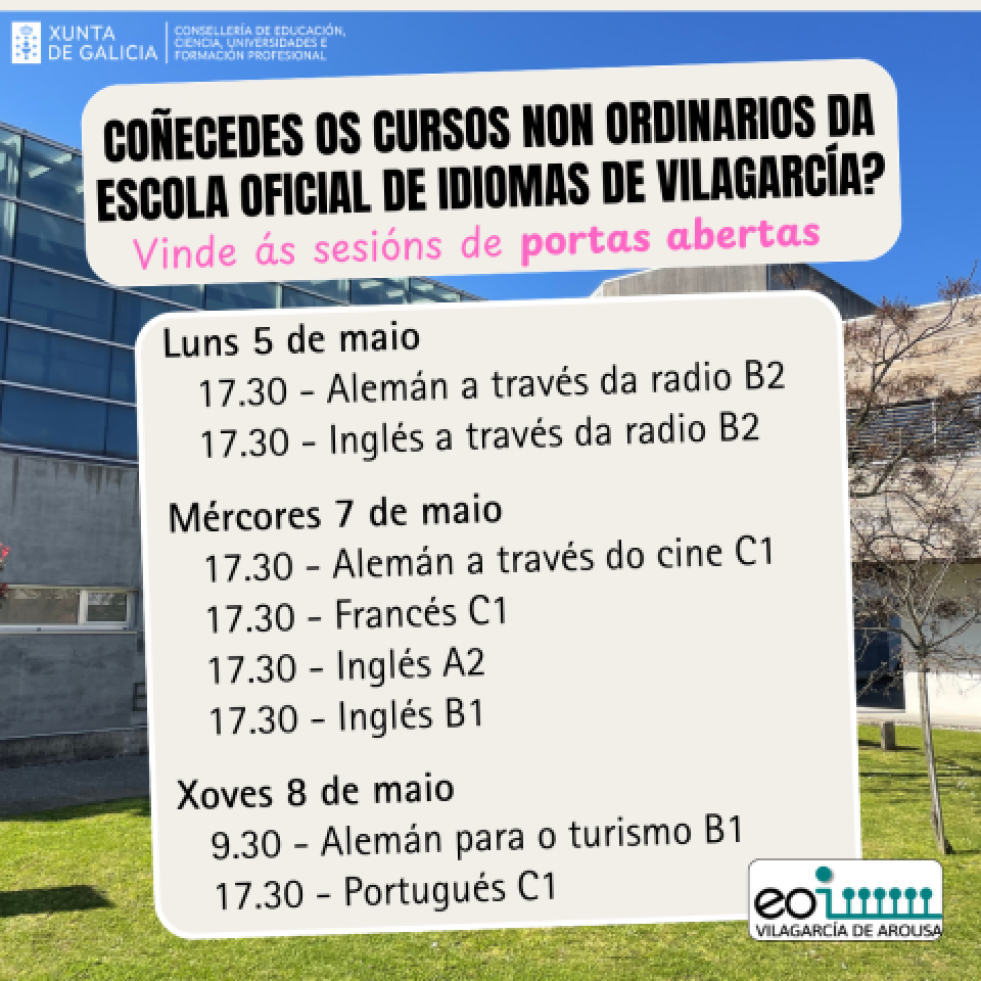 Los monográficos de la EOI de Vilagarcía: Una forma de perfeccionar un idioma sin la presión de los exámenes