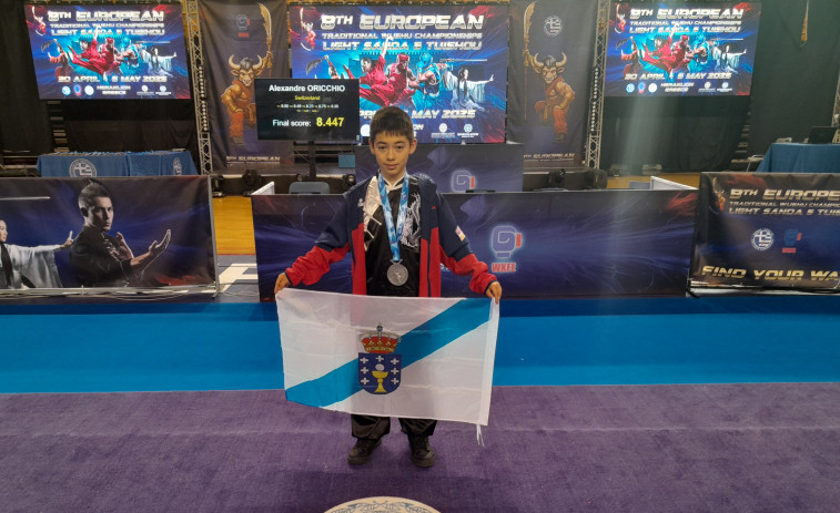 El rianxeiro Erik Martín logra la plata en el europeo de Kung Fu