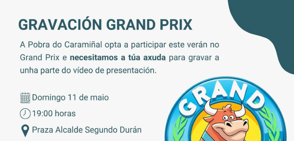 A Pobra invita a los vecinos a participar en su vídeo de presentación para el Grand Prix