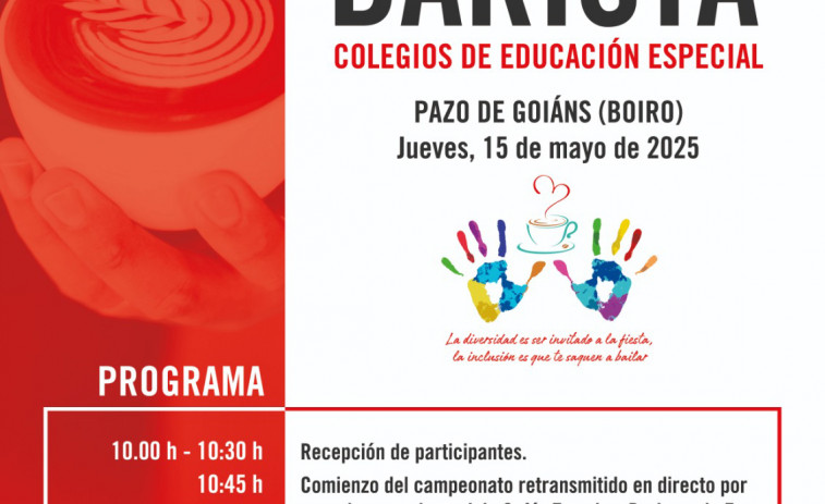 El Pazo de Goiáns acogerá mañana un Campeonato Barista inclusivo promovido por la ABE