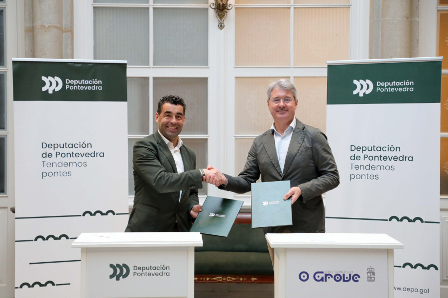El presidente de la Diputación y el alcalde de O Grove firman 717.500 euros para seguir la humanización de O Sineiro
