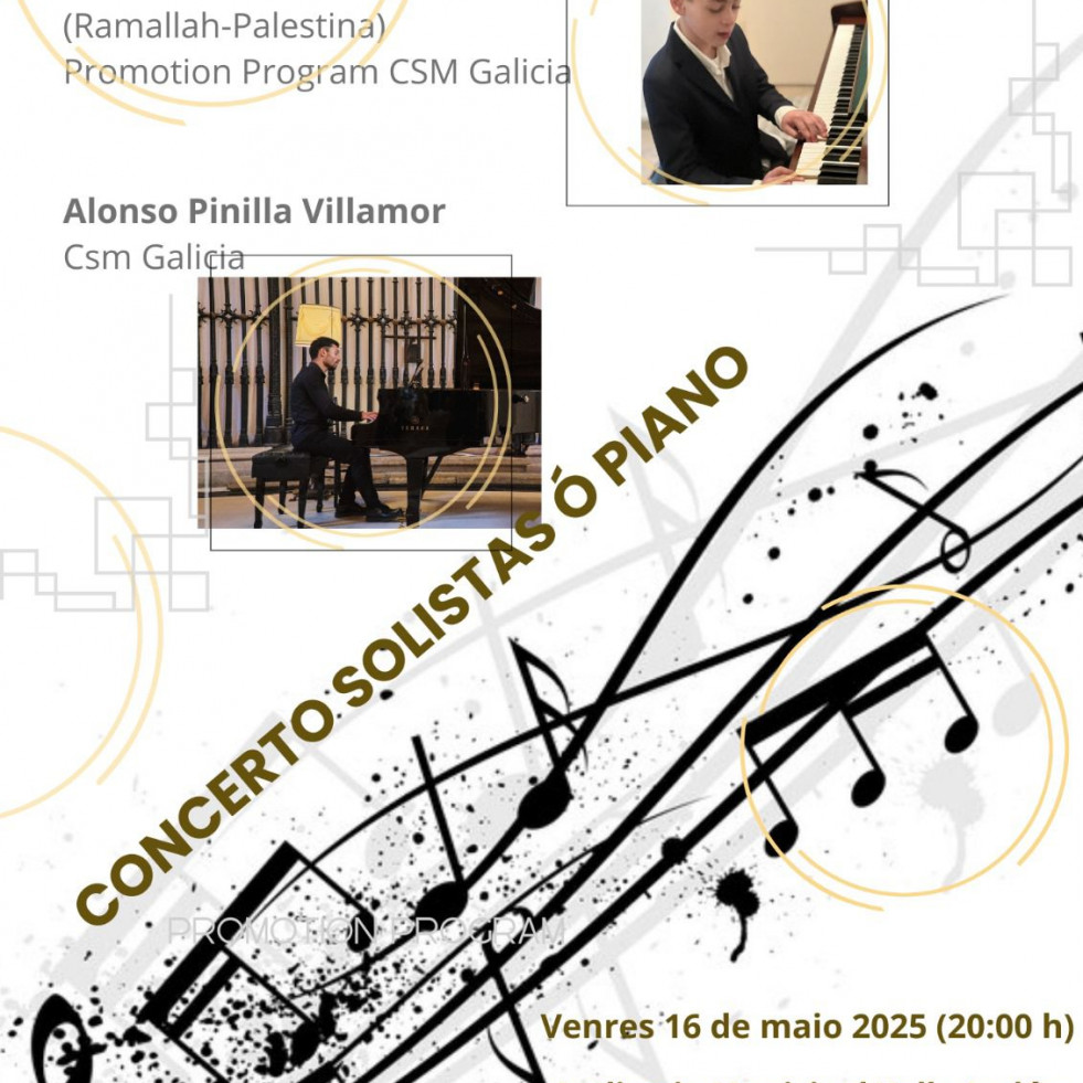 El auditorio de Vilanova acogerá un recital de piano con un repertorio del Barroco al siglo XX