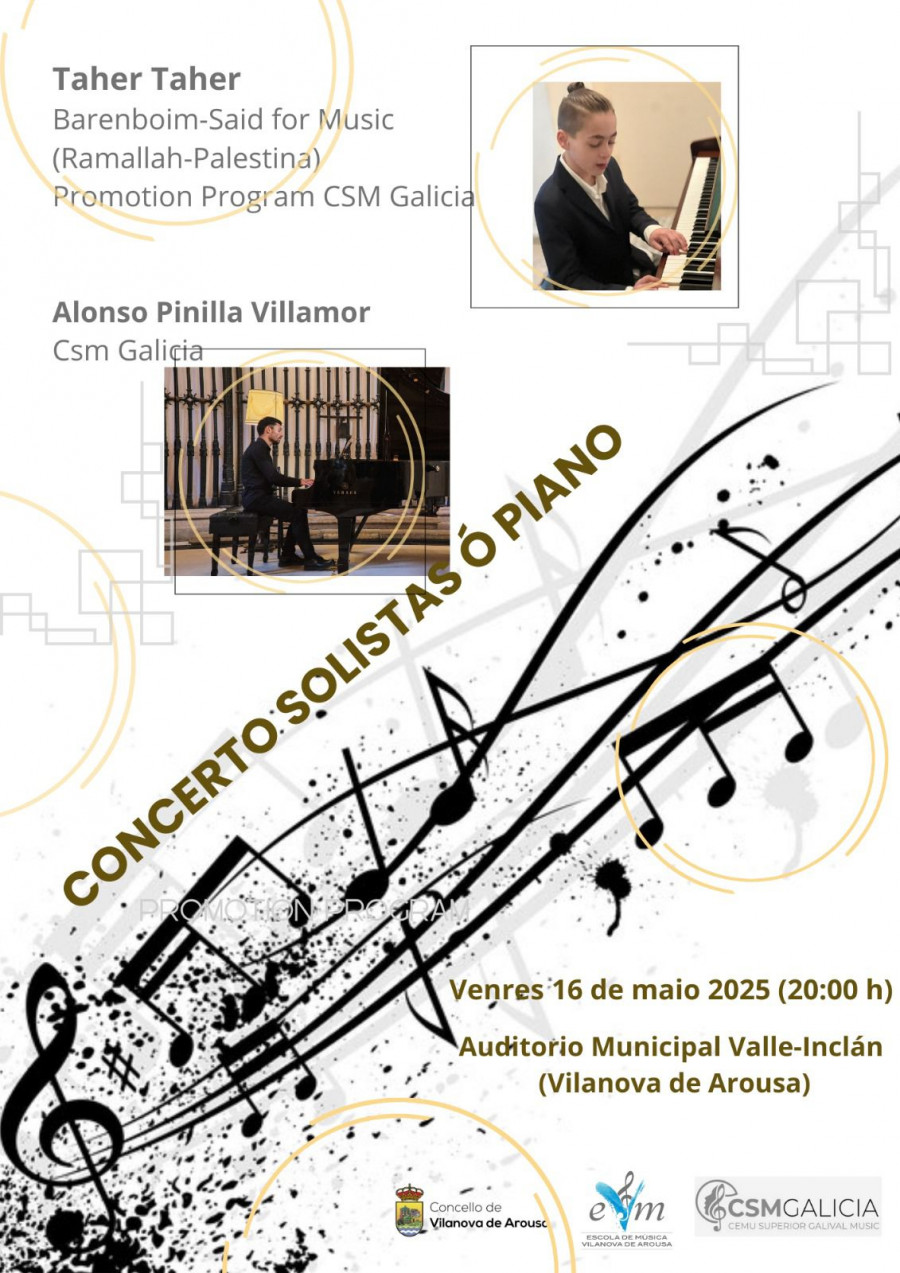 El auditorio de Vilanova acogerá un recital de piano con un repertorio del Barroco al siglo XX
