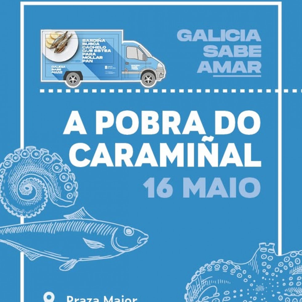Una foodtruck aparcará esta tarde en la Praza Maior para promover el producto del mar