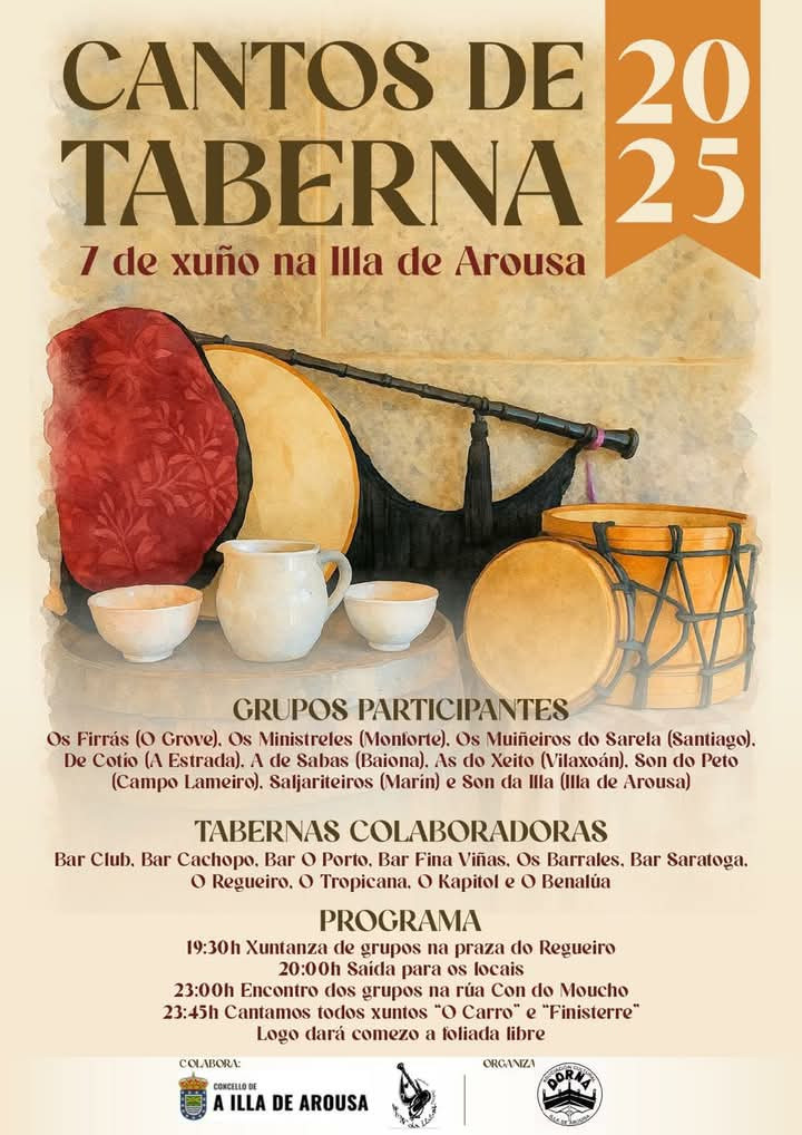 Cartel cantos de taberna a illa