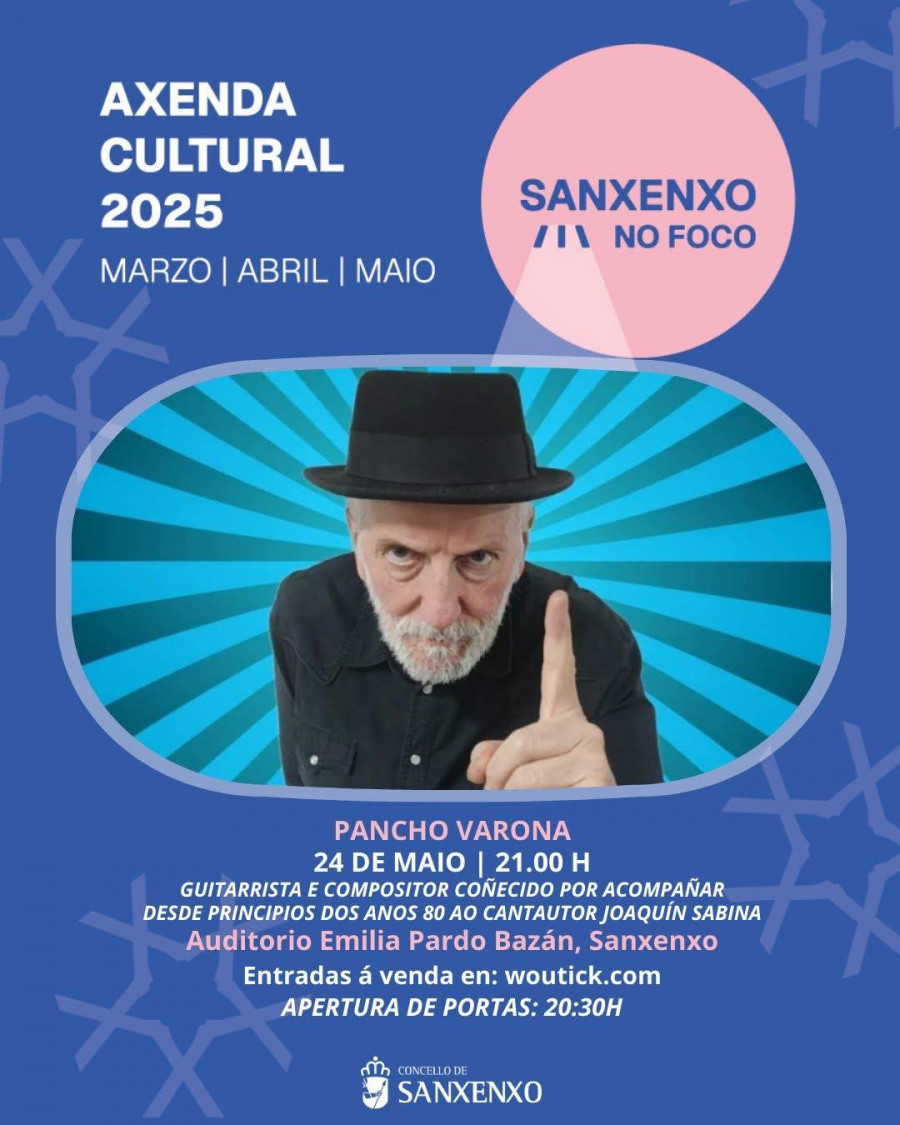 Pancho Varona actúa el próximo sábado en el Emilia Pardo Bazán en el marco de ‘Sanxenxo no foco’