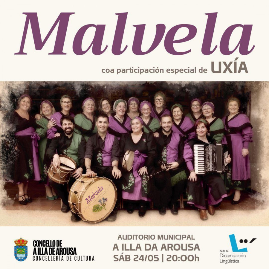 Malvela actuará en el auditorio de A Illa este sábado con la participación especial de Uxía