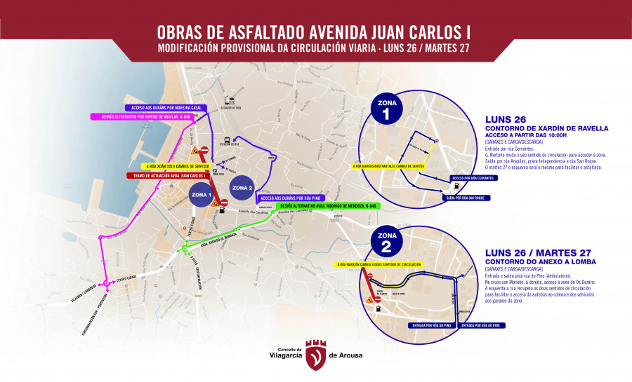 Obras de asfaltado obligan a cerrar por completo al tráfico lunes y martes la avenida Juan Carlos I