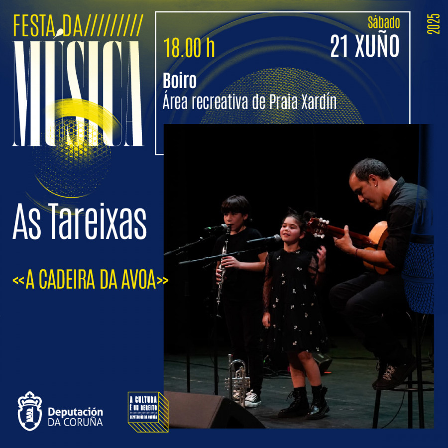 La Diputación llevará a Boiro un espectáculo de As Tareixas para celebrar la Festa da Música