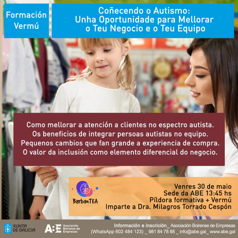 La ABE y Barbantea organizan una sesión de sensibilización frente al autismo en lo laboral