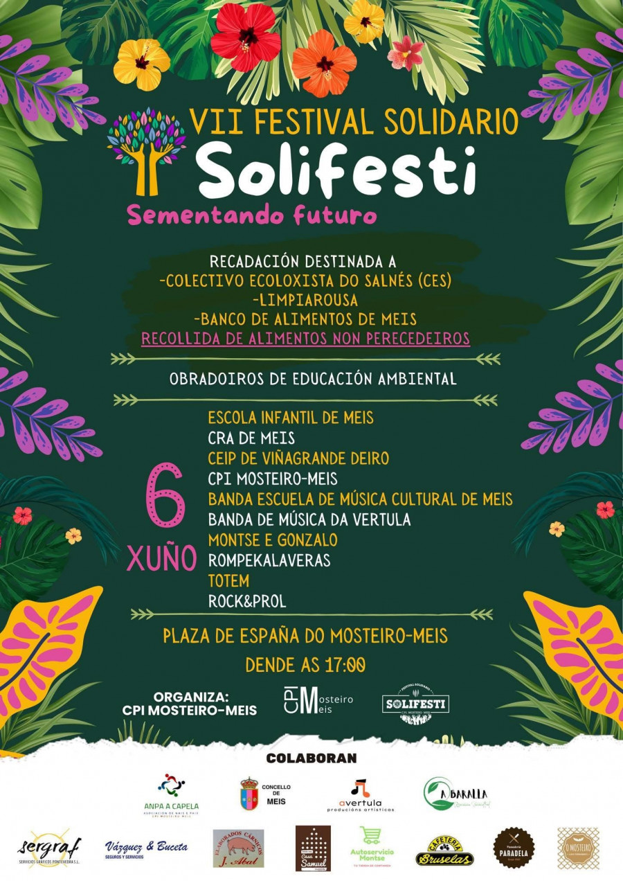 El VII Solifesti recaudará fondos en Meis para el CES, el Banco de Alimentos y Limpiarousa