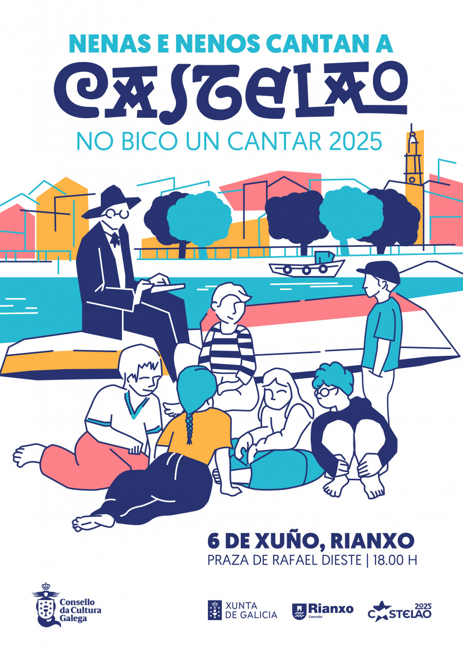 Un coro de 500 niños homenajea en Rianxo a la memoria de Castelao en la novena edición del concierto “No bico un cantar”