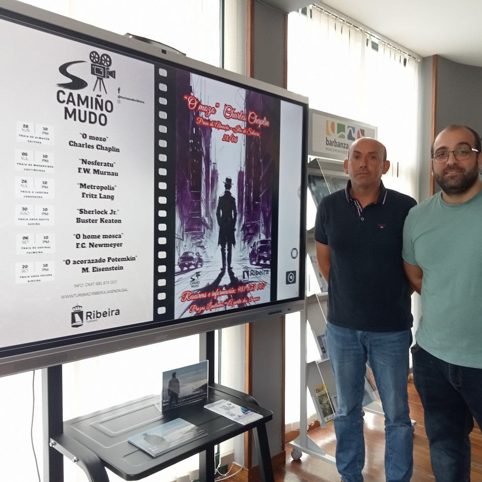 Seis playas de Ribeira acogerán este verano las proyecciones de media docena de grandes clásicos del cine mudo