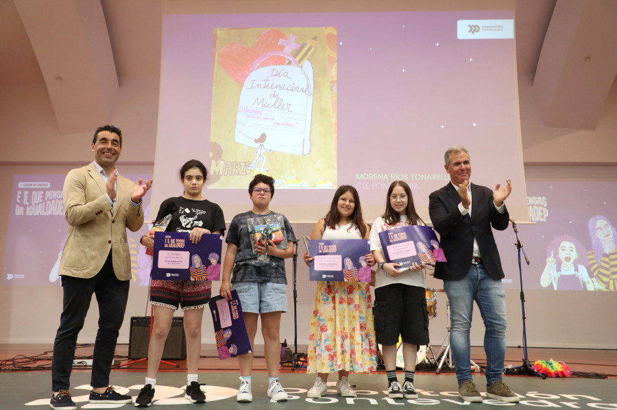 Alumnos de Vilagarcía, A Illa y Meaño, premiados un concurso provincial de igualdad