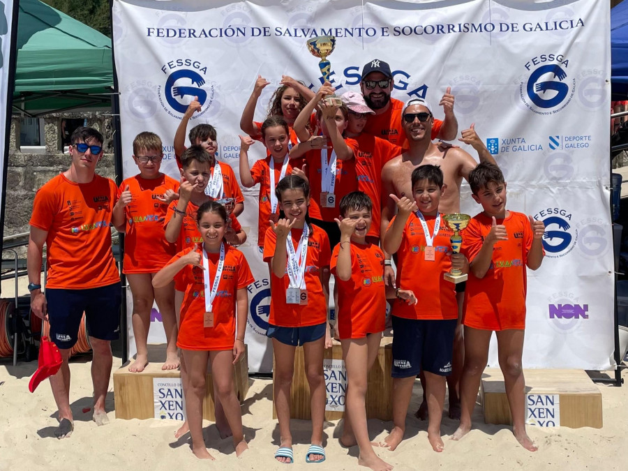 El Umia hace historia y logra el doblete gallego de playa en alevín e infantil