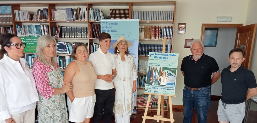 La VII Travesía a Nado Illa de Rúa rendirá este domingo un homenaje a la veterana nadadora Gloria Lijó Cacharrón