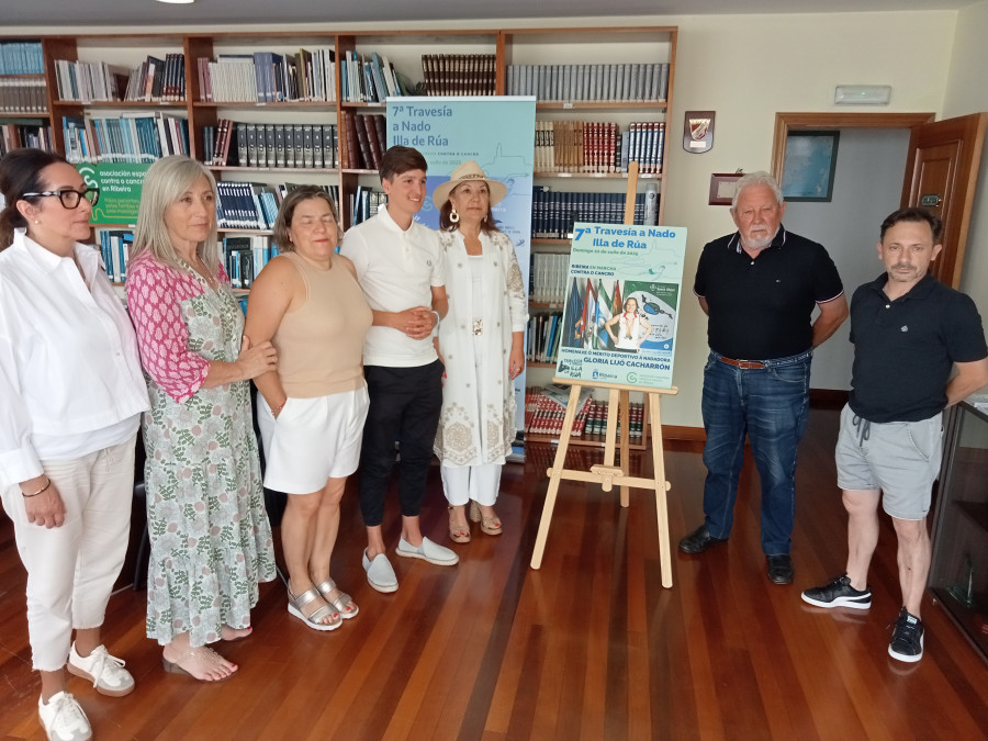La VII Travesía a Nado Illa de Rúa rendirá este domingo un homenaje a la veterana nadadora Gloria Lijó Cacharrón