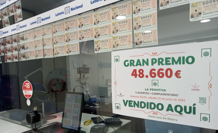 La Primitiva otorga un premio de segunda categoría a una vecina de Ribeira que juega siempre los mismos números