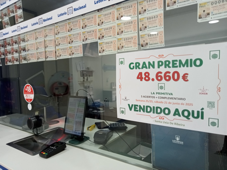 La Primitiva otorga un premio de segunda categoría a una vecina de Ribeira que juega siempre los mismos números