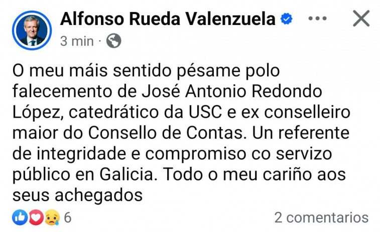 Conmoción en Carril por la muerte del catedrático de la USC José Antonio Redondo López