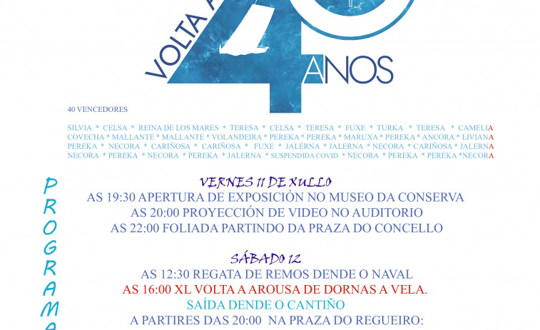 ENT Dorna celebra el 40 aniversario da Volta á Arousa Dornas a Vela