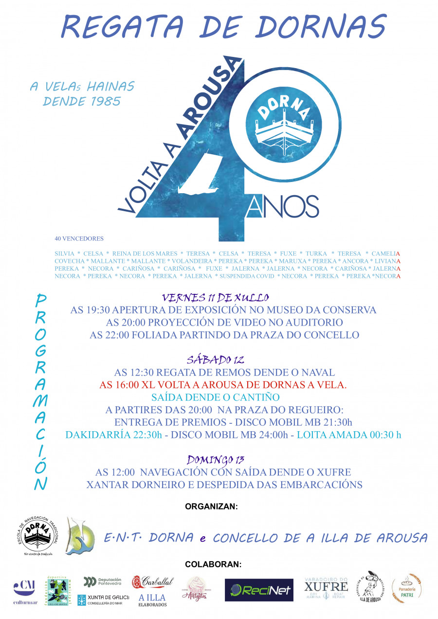 ENT Dorna celebra el 40 aniversario da Volta á Arousa Dornas a Vela