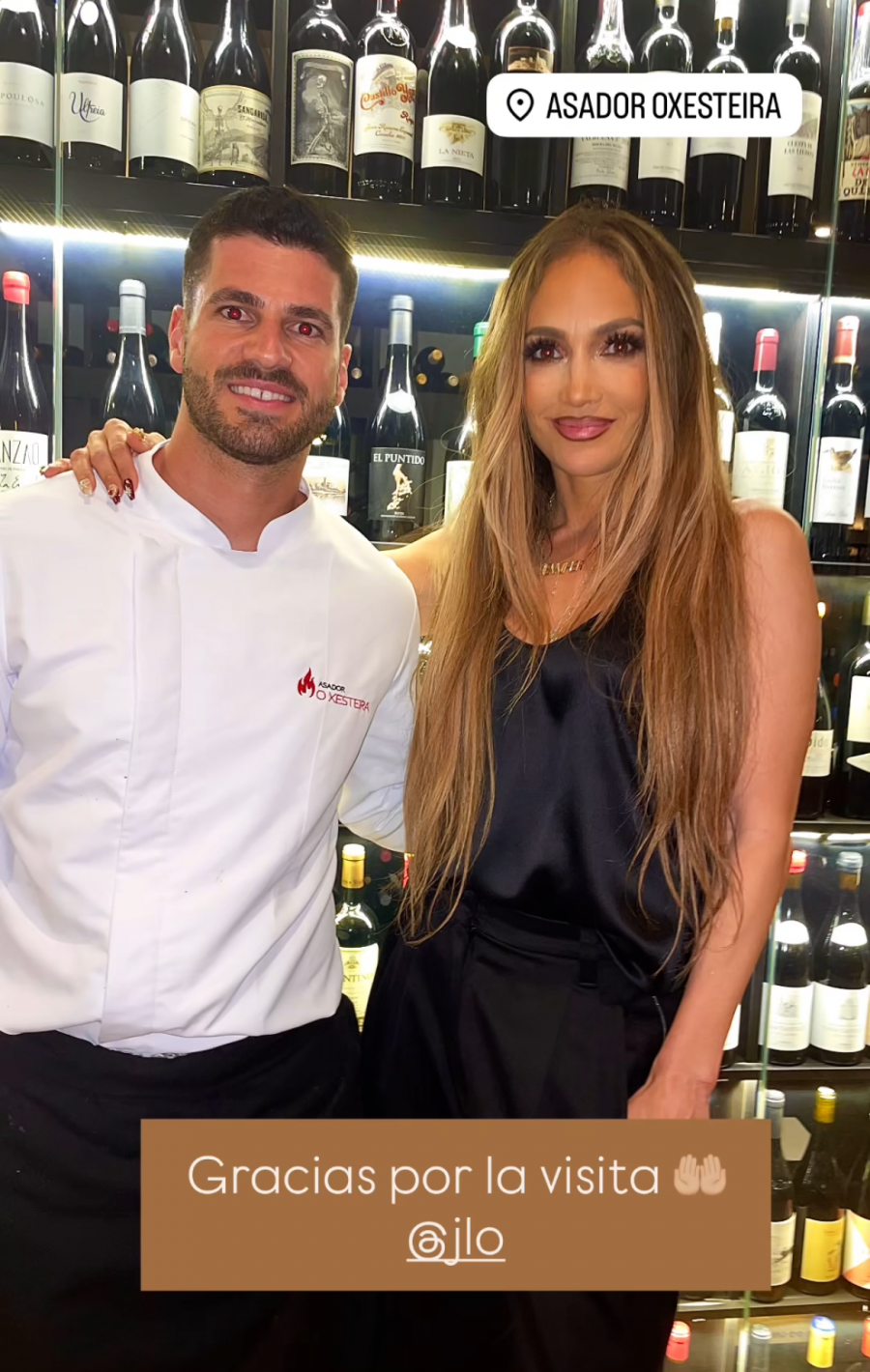 Jennifer López se deleita con las carnes del Asador O Xesteira de Sanxenxo tras su concierto en Pontevedra
