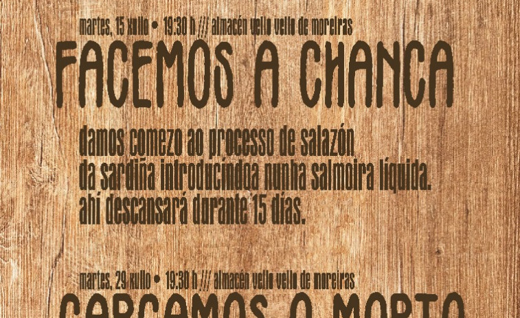 Amigos da Salgadeira de Moreiras realiza su habitual recreación de la salazón de la sardina