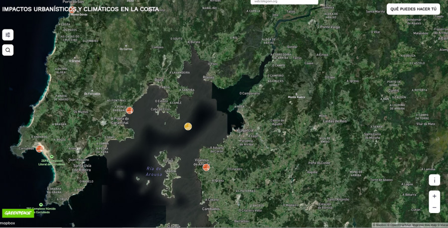 Corrubedo, A Pobra y Vilanova en riesgo de inundación: Estos son los peligros que advierte Greenpeace para Arousa