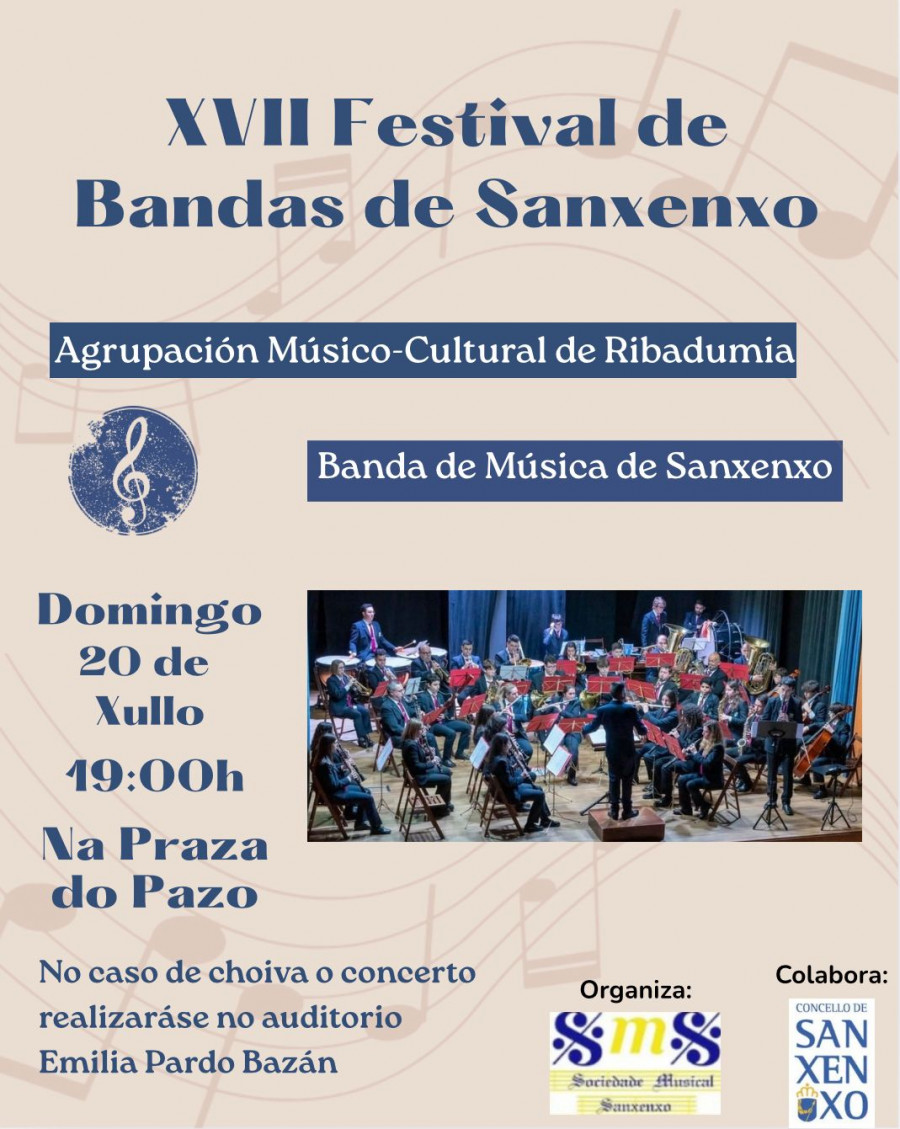 La Sociedad Musical de Sanxenxo celebra la decimoséptima edición del Festival de Bandas local