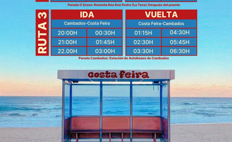 La organización del festival Costa Feira de Sanxenxo habilitará tres líneas de buses de ida y vuelta
