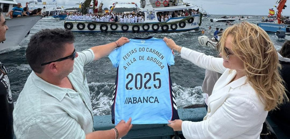 La presidenta del Celta, con Carcamáns en un día especial en A Illa