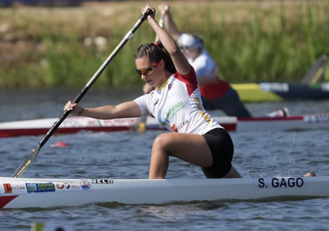 Silvia Gago en acción en la prueba de C1 500 júnor en el Campeonato del Mundo