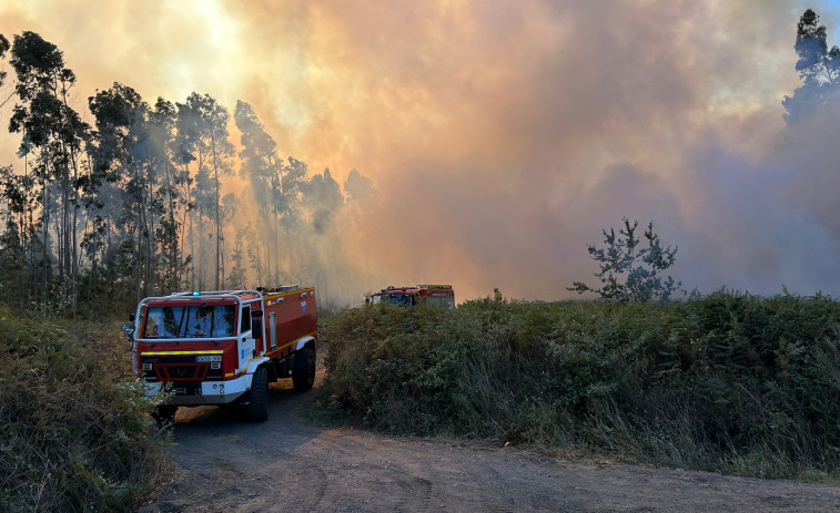 Un incendio forestal registrado en Sanxenxo obliga al desalojo de una vivienda