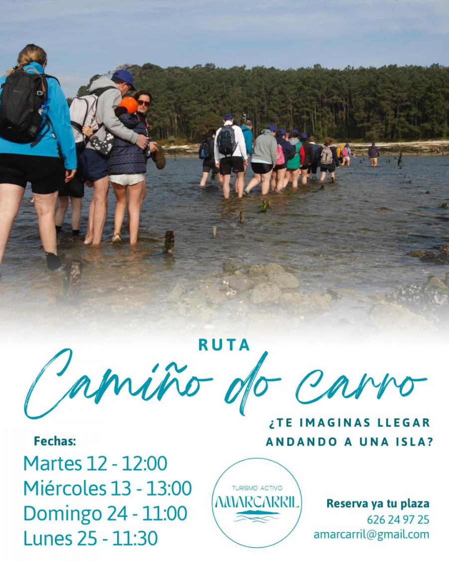 ¿Te imaginas llegar andando a una isla?: Vuelven las rutas a pie por el Camiño do Carro con AmarCarril