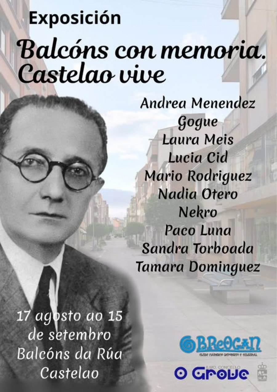 O Grove llenará los balcones de la calle Castelao con obras sobre el galleguista