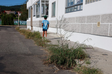 La maleza invade la Praza de Invisa, en Vilagarcía  gonzalo salgado