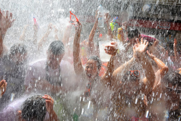 Fiesta del agua en Vilagarcía