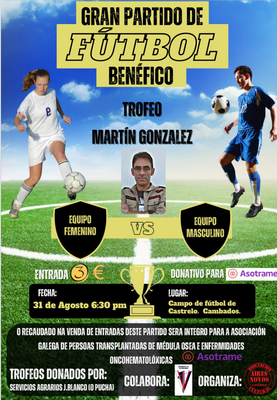 Castrelo prepara dos días de fiesta con un partido solidario en favor de los trasplantes de médula